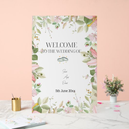 Modern Elegant Wedding Welkom Acryl Bord (Huwelijk)