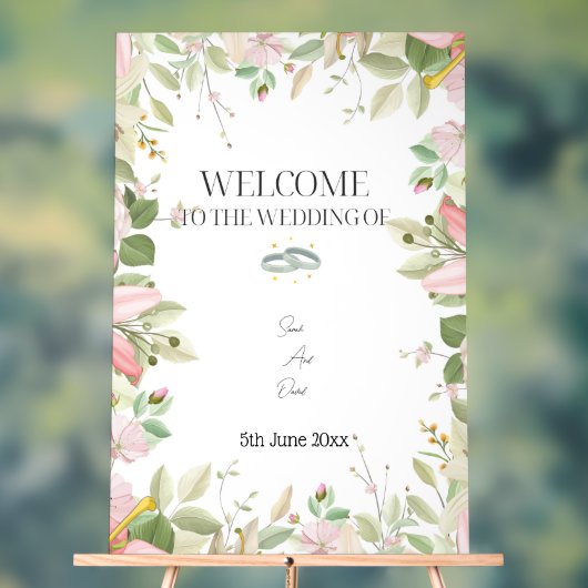 Modern Elegant Wedding Welkom Acryl Bord (Neutraal)