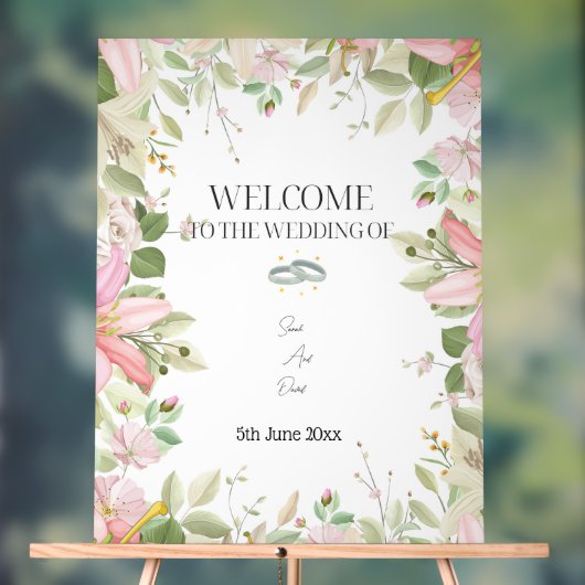 Modern Elegant Wedding Welkom Acryl Bord (Neutraal)
