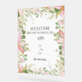 Modern Elegant Wedding Welkom Acryl Bord (Hoek)