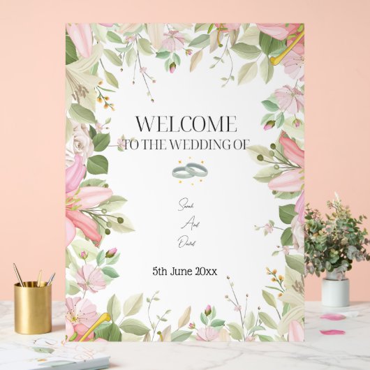 Modern Elegant Wedding Welkom Acryl Bord (Huwelijk)