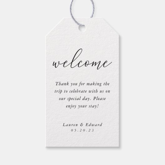 Modern Elegant Wedding Welkom Cadeaulabel (Voorkant)