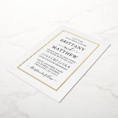 Modern Elegant Wedding White en Gold Folie Uitnodiging (Gedraaid)