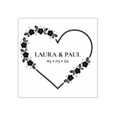 Modern Elegant Wedding Wildbloemen Garland Heart Rubberstempel (Afrduk)