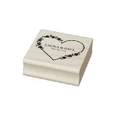 Modern Elegant Wedding Wildbloemen Garland Heart Rubberstempel (Stempel)