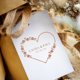 Modern Elegant Wedding Wildbloemen Garland Heart Rubberstempel