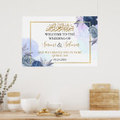 Modern Elegant Welkom Moslim Bruiloft Poster (Keuken)