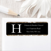 Modern Elegant White Black Gold Monogram Initiaal Etiket (Insitu)