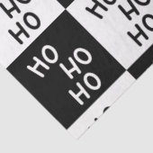 Modern Elegant White Black Ho Ho Kerstmis Tissuepapier (Detail)