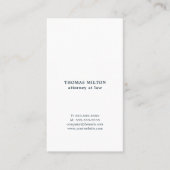 Modern Elegant White Blue Attorney Visitekaartje (Voorkant)