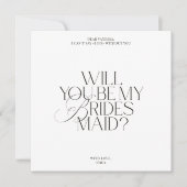 Modern Elegant White Bridesmaid Proposal Card Kaart (Voorkant)