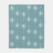 Modern Elegant White Dandelions Fleece Deken (Voorkant)