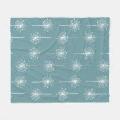 Modern Elegant White Dandelions Fleece Deken (Voorkant (Horizontaal))