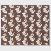 Modern Elegant White Deer Woodland Brown Cadeaupapier (Vlak)