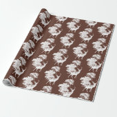 Modern Elegant White Deer Woodland Brown Cadeaupapier (Uitgerold)