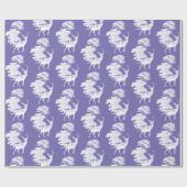 Modern Elegant White Deer Woodland Periwinkle Cadeaupapier (Vlak)