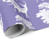 Modern Elegant White Deer Woodland Periwinkle Cadeaupapier (Rol Hoek)
