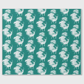 Modern Elegant White Deer Woodland Pine Green Cadeaupapier (Vlak)
