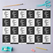 Modern Elegant White en Black Fa La La Kerstmis Tissuepapier (Craft)