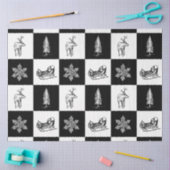 Modern Elegant White en Black Festive Kerstmis Tissuepapier (Craft)