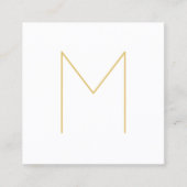 Modern Elegant White en Gold Monogram Vierkante Visitekaartje (Voorkant)