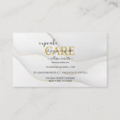 Modern Elegant White en Gold Visitekaartje (Achterkant)