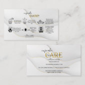 Modern Elegant White en Gold Visitekaartje (Voorkant / Achterkant)