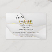 Modern Elegant White en Gold Visitekaartje (Achterkant)