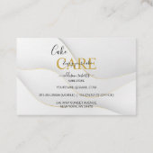 Modern Elegant White en Gold Visitekaartje (Achterkant)