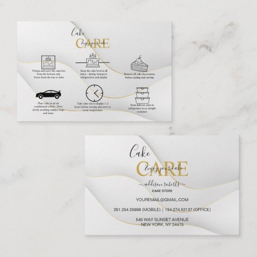 Modern Elegant White en Gold Visitekaartje (Voorkant / Achterkant)