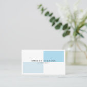 Modern Elegant White en Tiled Blue Geometric Visitekaartje (Staand voorkant)