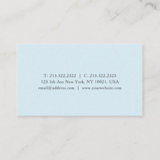 Modern Elegant White en Tiled Blue Geometric Visitekaartje (Achterkant)