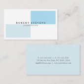 Modern Elegant White en Tiled Blue Geometric Visitekaartje (Voorkant / Achterkant)