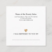 Modern Elegant White Faux Gold Beauty Referral (Achterkant)