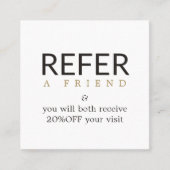 Modern Elegant White Faux Gold Beauty Referral (Voorkant)