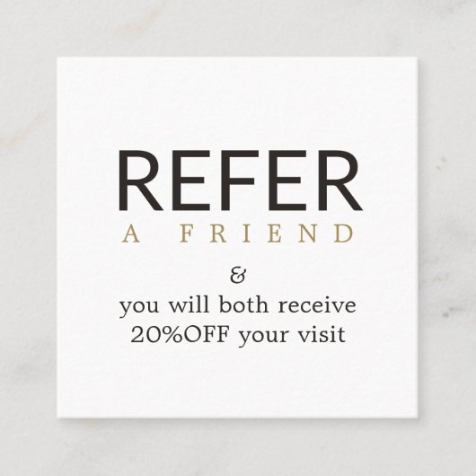 Modern Elegant White Faux Gold Beauty Referral (Voorkant)