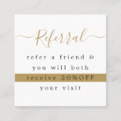 Modern Elegant White Faux Gold Beauty Referral (Voorkant)