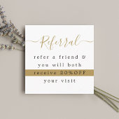 Modern Elegant White Faux Gold Beauty Referral