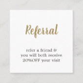 Modern Elegant White Faux Gold Beauty Referral (Voorkant)