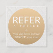 Modern Elegant White Faux Gold Beauty Referral (Voorkant)