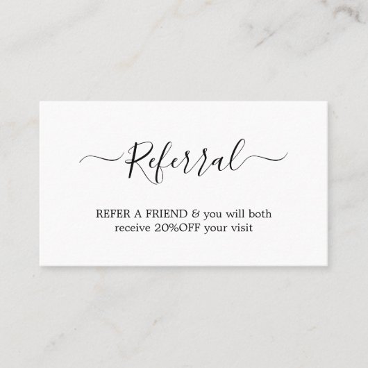 Modern Elegant White Faux Gold Heart Beauty Aanbevelingskaartje (Voorkant)