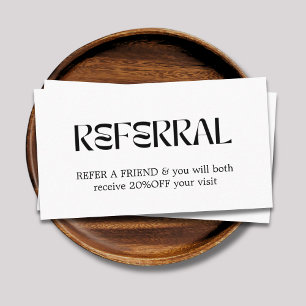 Modern Elegant White Faux Gold Heart Beauty Verwij Aanbevelingskaartje