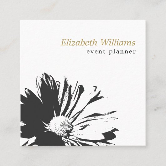 Modern Elegant White Floral Pattern Vierkante Visitekaartje (Voorkant)