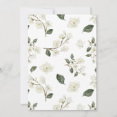 Modern Elegant White Floral Photo Save the Date (Achterkant)