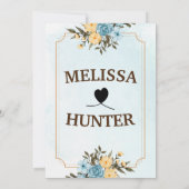 Modern Elegant White Floral Waterverf Wedding Kaart (Achterkant)