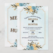 Modern Elegant White Floral Waterverf Wedding Kaart (Voorkant / Achterkant)