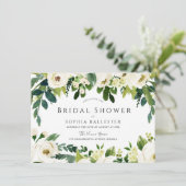 Modern Elegant White Flowers Vrijgezellenfeest Kaart (Staand voorkant)