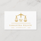 Modern Elegant White Gold Attorney Lawyer Visitekaartje (Voorkant)