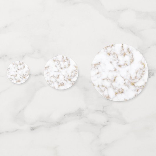 Modern Elegant White Gold Marble Birthday Confetti (Achterkanten)
