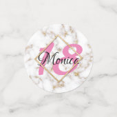 Modern Elegant White Gold Marble Birthday Confetti (Kleine voorkant)
